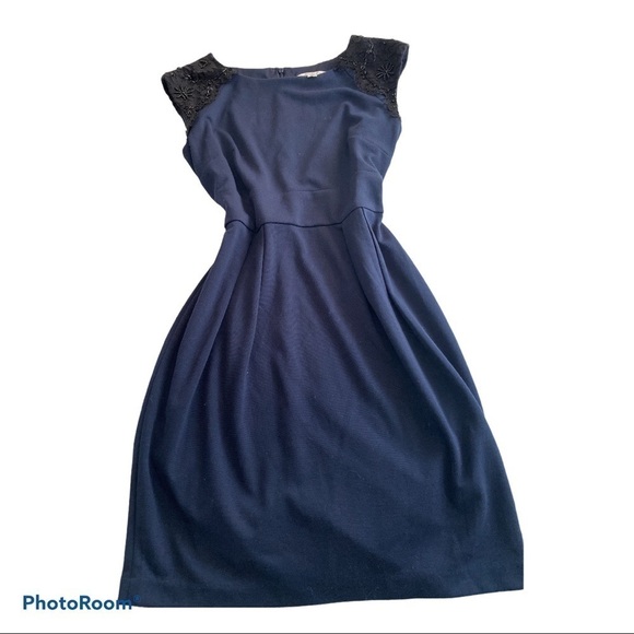 Laura Petites navy  lace mini midi sleeveless dress - Picture 2 of 11